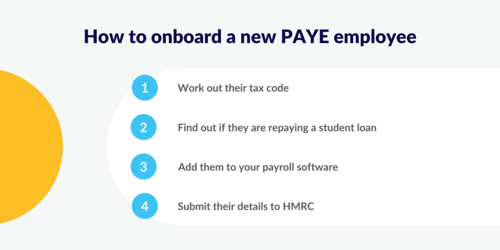 How to onboard a new PAYE employee