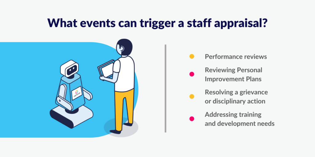 What events can trigger a staff appraisal_