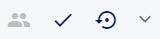 Filter bar buttons including the people icon and the completed tick