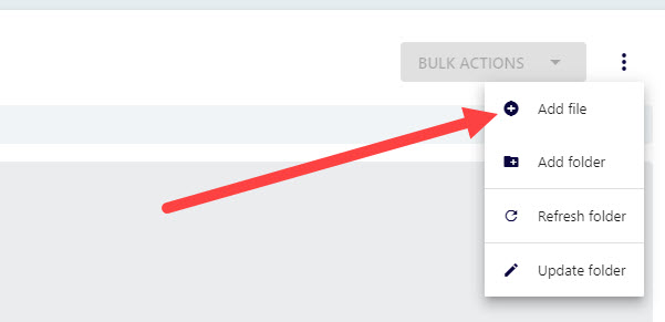 The three dots menu with Add file selected in the documents folder