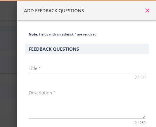 Feedback question template title, description and Audience drop-down