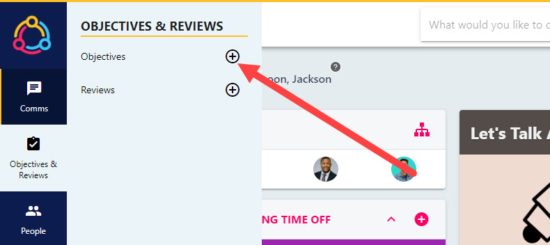 The plus button beside Objectives, opening the Add Objective drawer