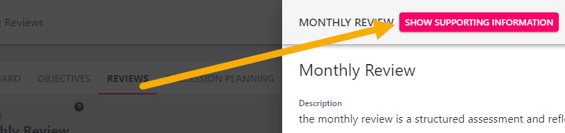 The Show Supporting Information button beside the feedback questions