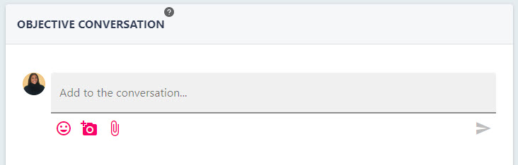 The Objective Conversation area in the corner of the details page