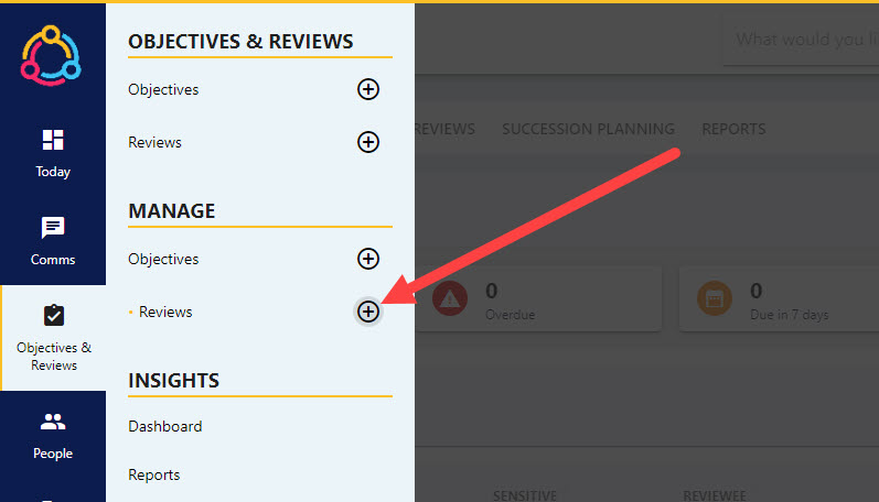 The plus button beside Reviews, opening the Add Review drawer