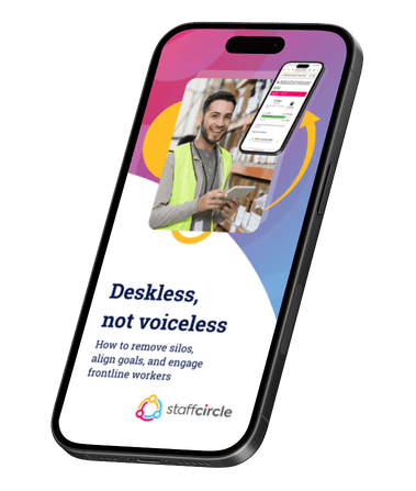 Cover of the Deskless, not voiceless ebook shown on a phone