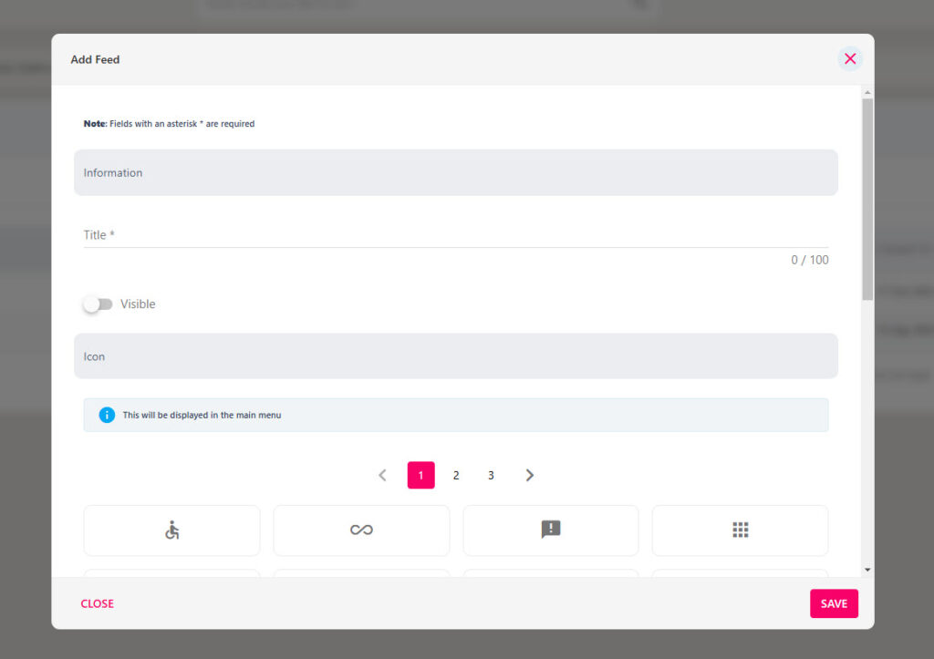 The plus button beside Custom Feeds, which opens the Add Feed pop-up