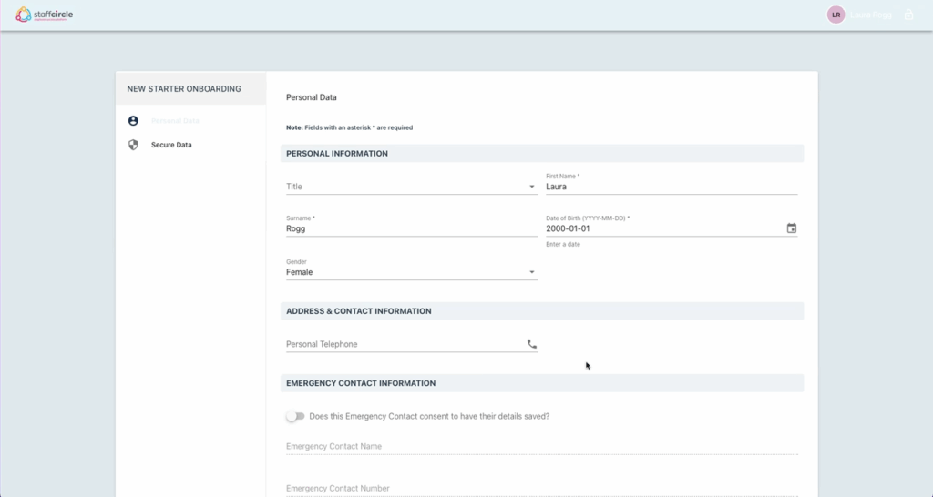 The onboarding area where new starters are tracked before they begin