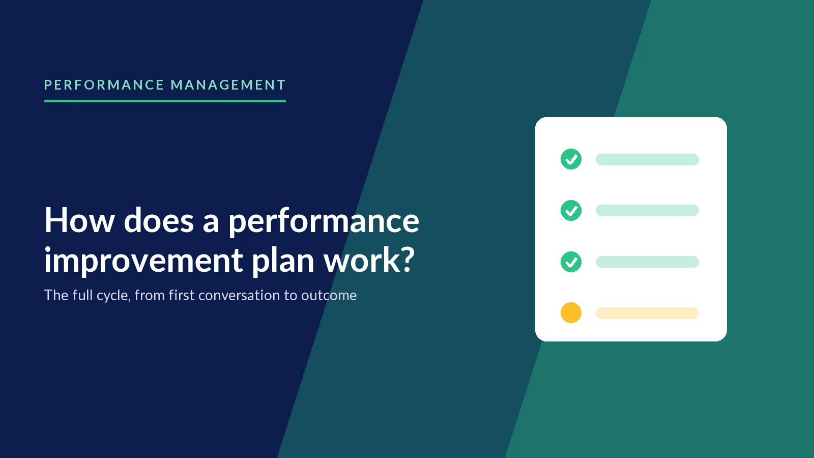 How does a performance improvement plan work?