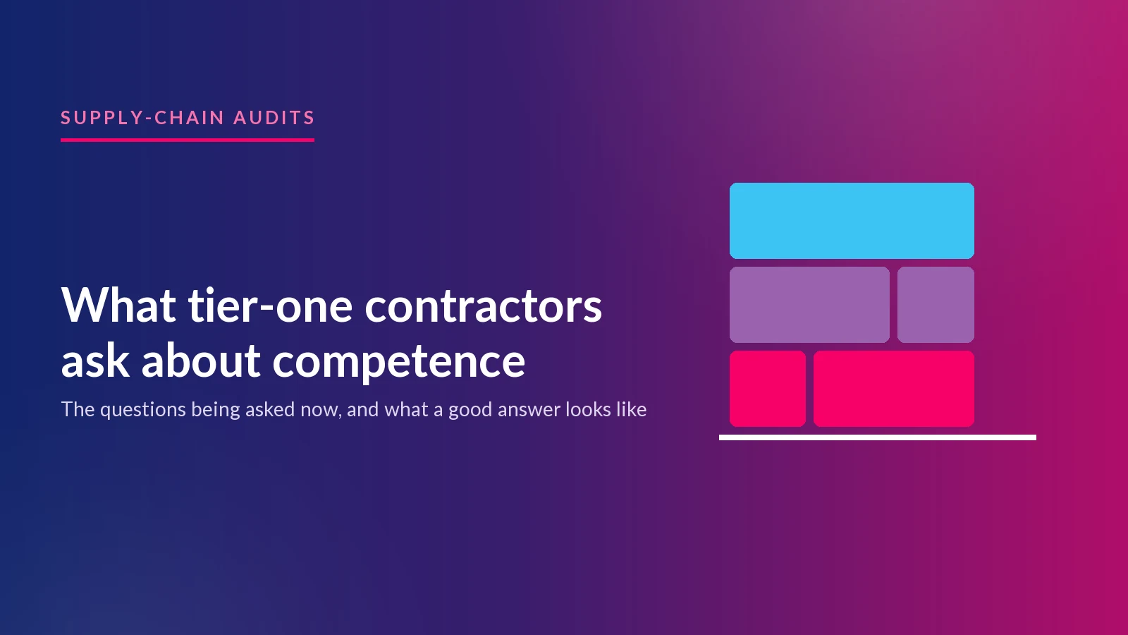 What tier-one contractors ask about competence