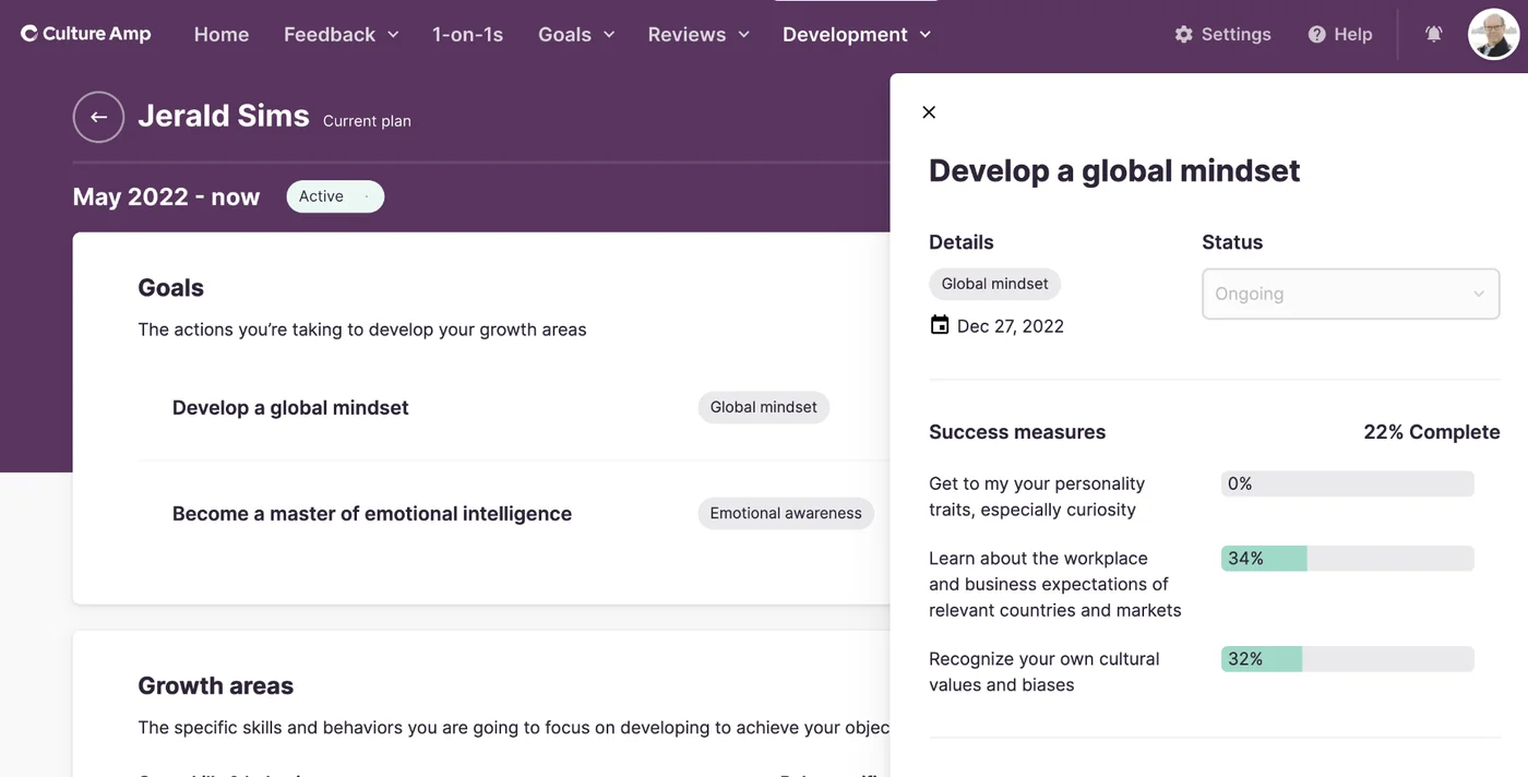 Culture Amp Individual Effectiveness 360 feedback report