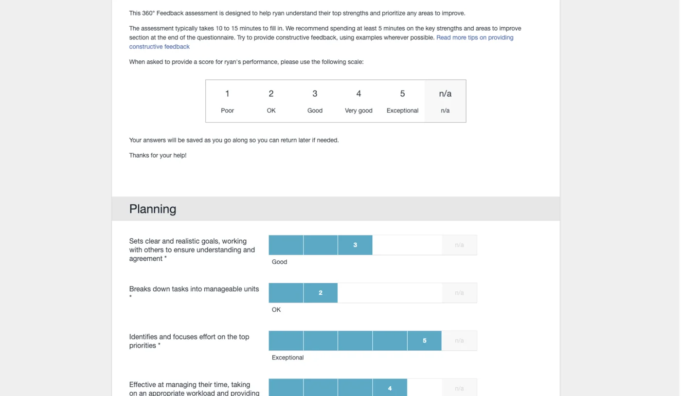 Spidergap 360 feedback assessment report