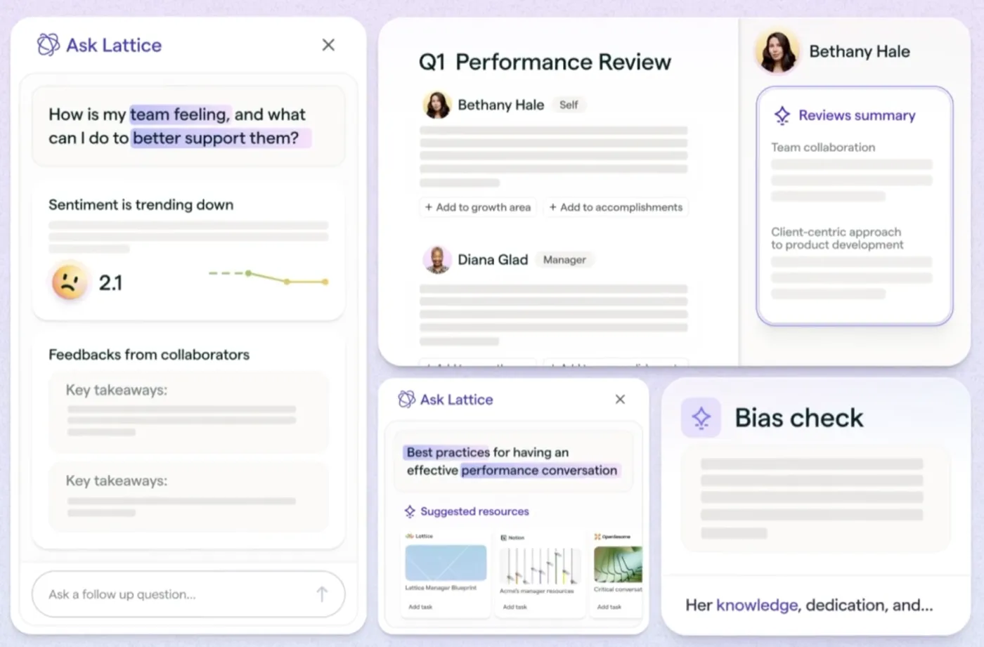 Lattice performance review with Ask Lattice AI and bias check