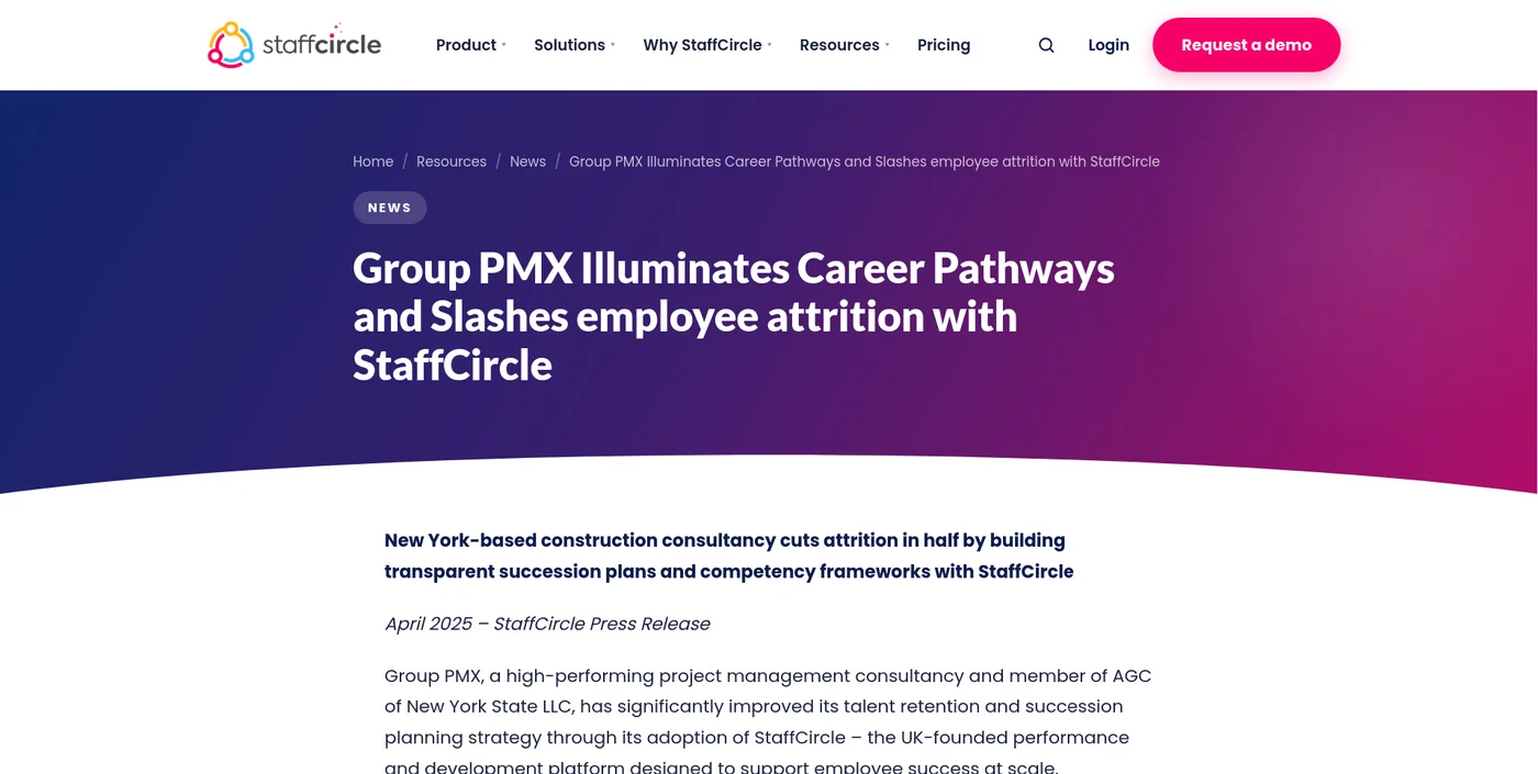 Group PMX halved employee turnover with StaffCircle career pathways and succession planning