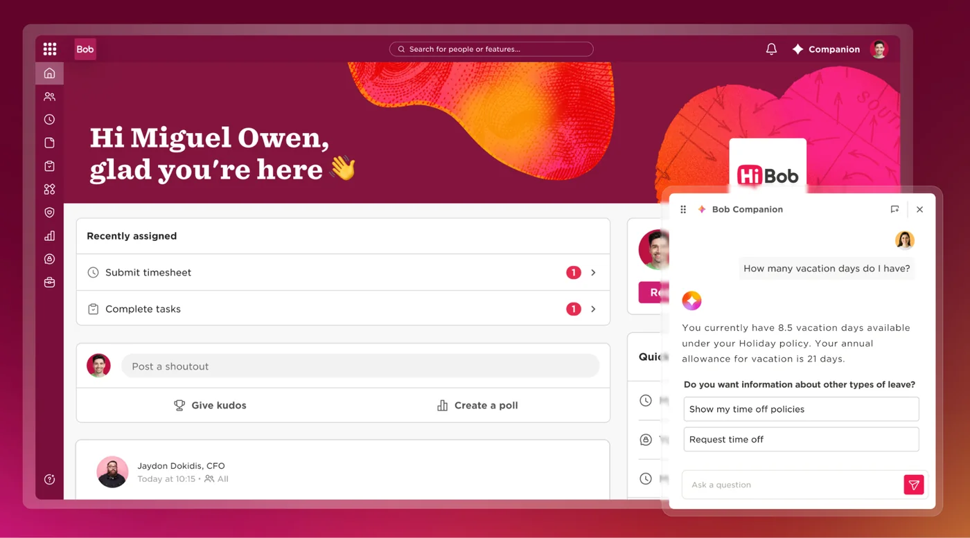 HiBob HCM platform for international teams