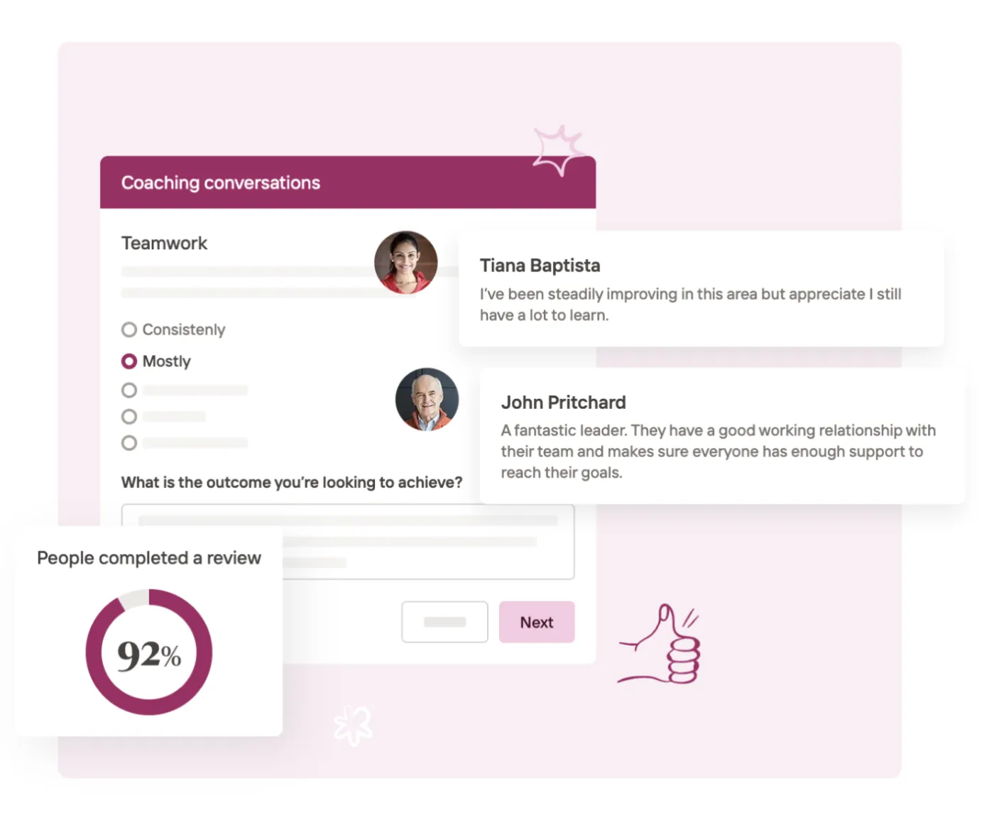 Appraisd (Talos Perform) coaching conversations and review completion